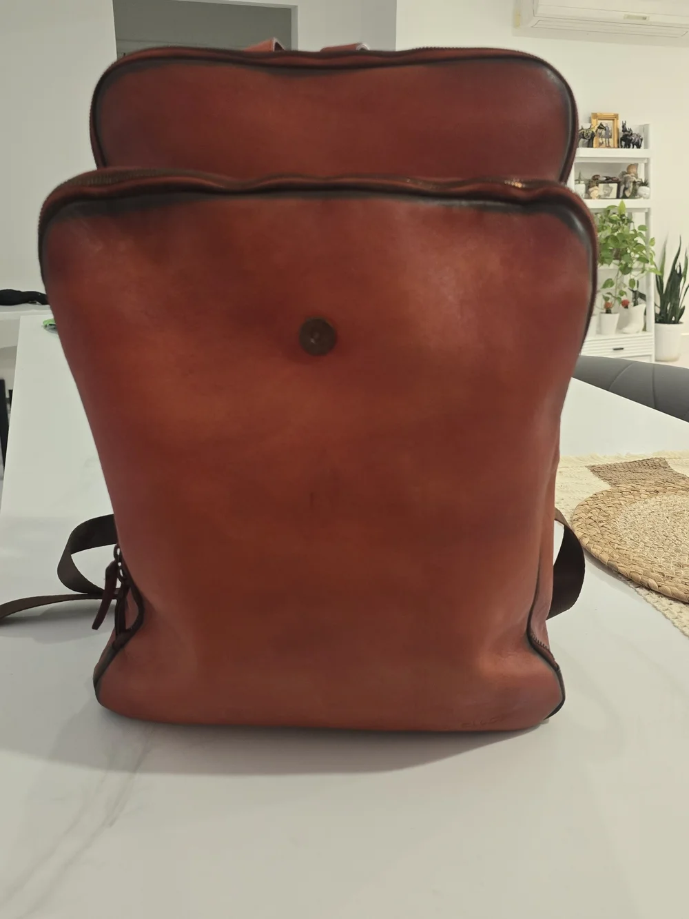 NEW Leather Backpack Vintage Red Brown Unisex 15x11.5
